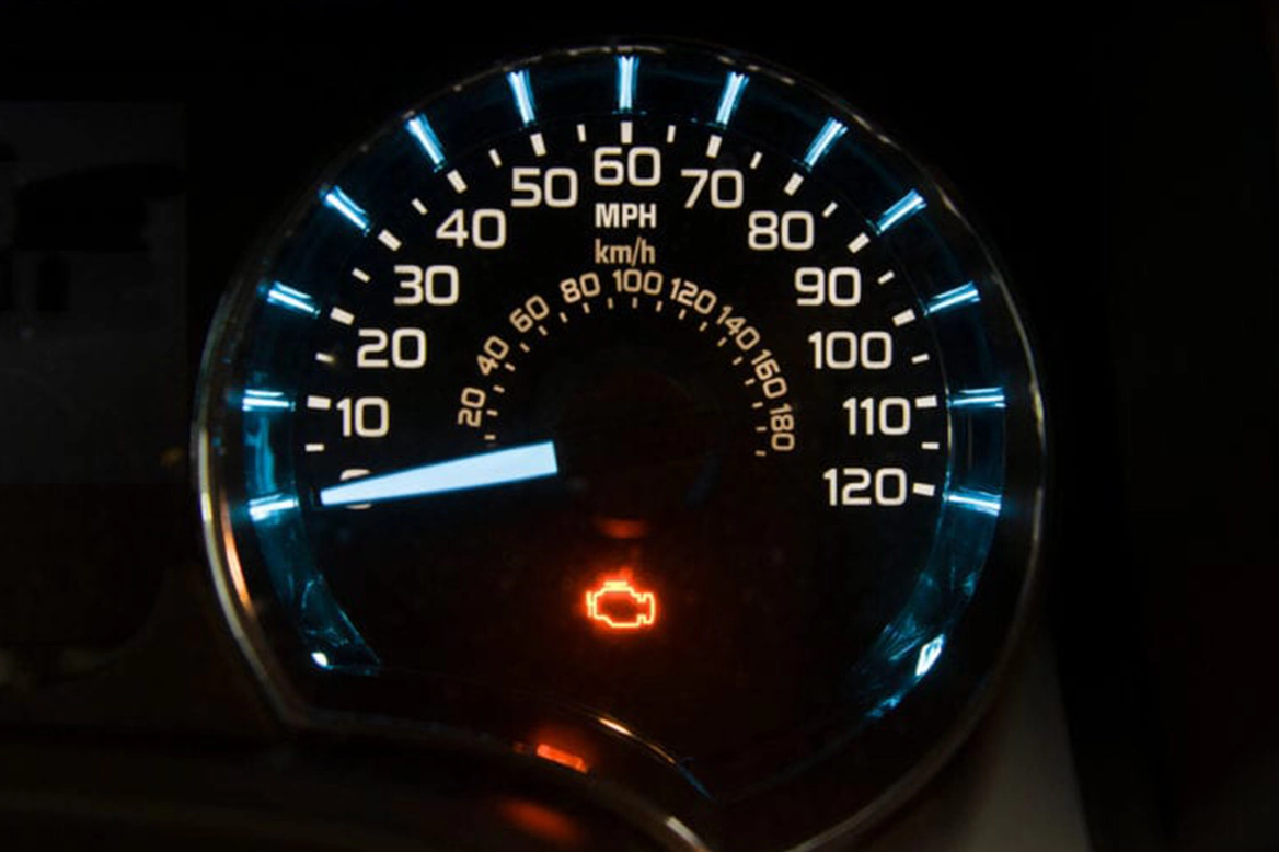 check engine light on speedometer