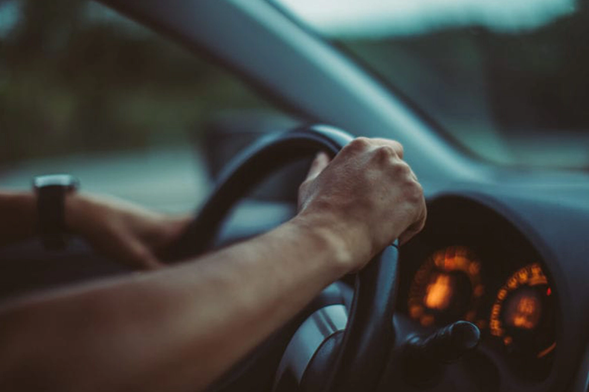 steering a vehicle in the late afternoon